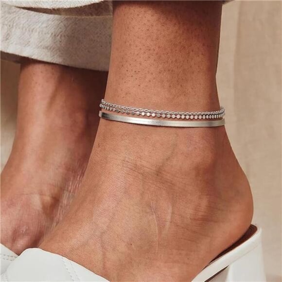 ChicSilver Sterling Silver Anklet for Women Figaro Cuban Rope Chain Gift - Picture 4 of 7